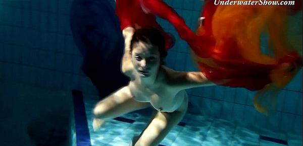  Edwiga teen Russian swims in clothes at night